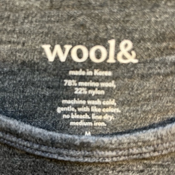 Wool& Gray Long Sleeve Merino Wool Top - Picture 2 of 3